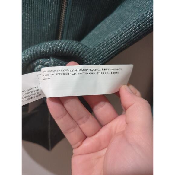 NEW Adolfo Dominguez Two Tone Ribbed Full Zip Cardigan Sweater - Picture 7 of 7